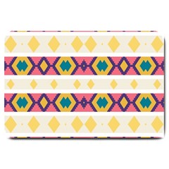 Rhombus And Stripes                            Large Doormat by LalyLauraFLM