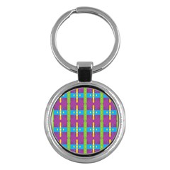 Stripes And Dots                           Key Chain (round) by LalyLauraFLM