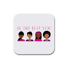 Black Girls Be The Best You Rubber Square Coaster (4 Pack)