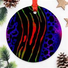 Frog Spectrum Polka Line Wave Rainbow Ornament (round) by Mariart