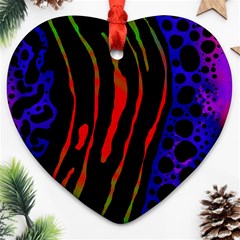 Frog Spectrum Polka Line Wave Rainbow Ornament (heart)