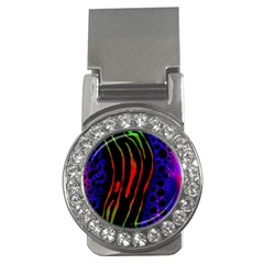 Frog Spectrum Polka Line Wave Rainbow Money Clips (cz) 