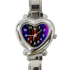 Frog Spectrum Polka Line Wave Rainbow Heart Italian Charm Watch by Mariart