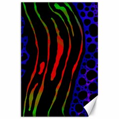 Frog Spectrum Polka Line Wave Rainbow Canvas 24  X 36 