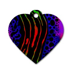 Frog Spectrum Polka Line Wave Rainbow Dog Tag Heart (one Side) by Mariart