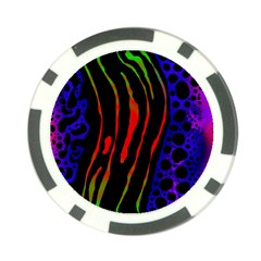 Frog Spectrum Polka Line Wave Rainbow Poker Chip Card Guard