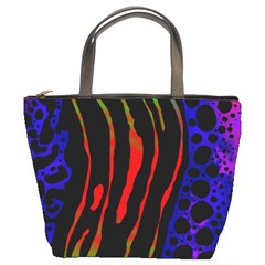 Frog Spectrum Polka Line Wave Rainbow Bucket Bags by Mariart