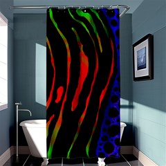 Frog Spectrum Polka Line Wave Rainbow Shower Curtain 36  X 72  (stall)  by Mariart