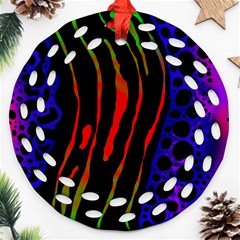 Frog Spectrum Polka Line Wave Rainbow Ornament (round Filigree) by Mariart