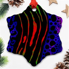 Frog Spectrum Polka Line Wave Rainbow Ornament (snowflake) by Mariart