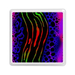 Frog Spectrum Polka Line Wave Rainbow Memory Card Reader (square)  by Mariart