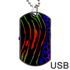 Frog Spectrum Polka Line Wave Rainbow Dog Tag Usb Flash (one Side)