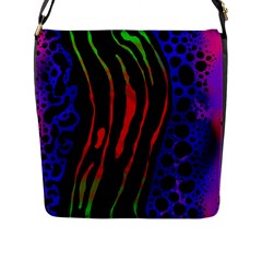 Frog Spectrum Polka Line Wave Rainbow Flap Messenger Bag (l)  by Mariart