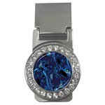 Pattern Butterfly Blue Stone Money Clips (CZ)  Front