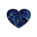 Pattern Butterfly Blue Stone Heart Coaster (4 pack)  Front