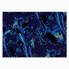 Pattern Butterfly Blue Stone Large Glasses Cloth (2-side) by Mariart