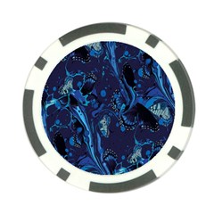 Pattern Butterfly Blue Stone Poker Chip Card Guard (10 pack)