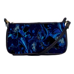 Pattern Butterfly Blue Stone Shoulder Clutch Bags