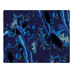 Pattern Butterfly Blue Stone Double Sided Flano Blanket (Large) 