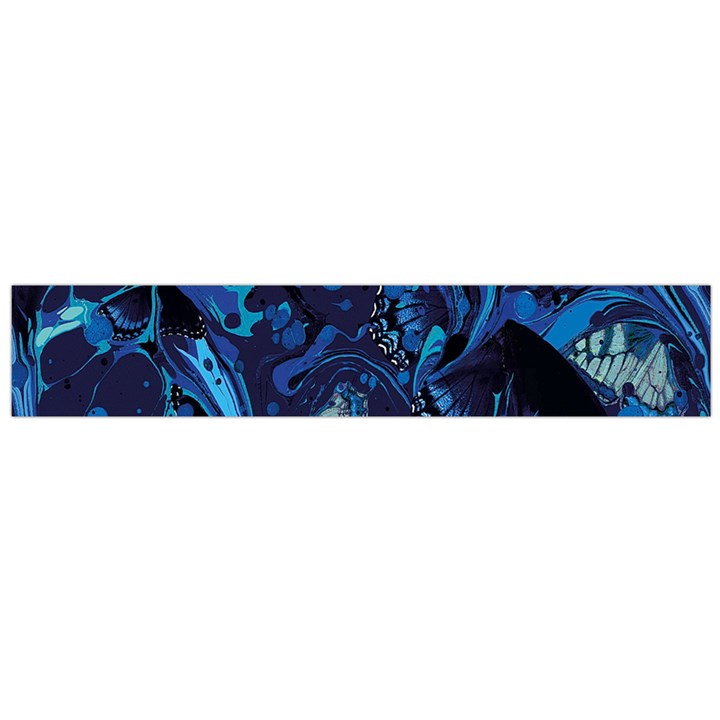 Pattern Butterfly Blue Stone Flano Scarf (Large)