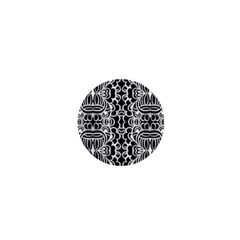 Psychedelic Pattern Flower Black 1  Mini Buttons