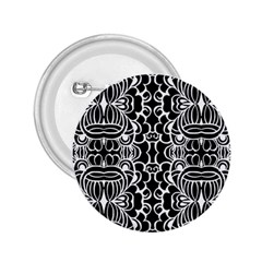 Psychedelic Pattern Flower Black 2 25  Buttons