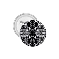 Psychedelic Pattern Flower Black 1 75  Buttons