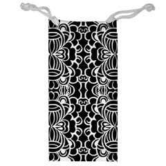 Psychedelic Pattern Flower Black Jewelry Bag by Mariart