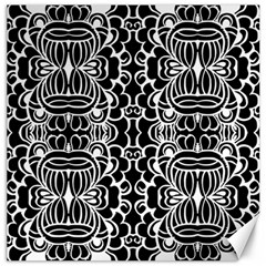 Psychedelic Pattern Flower Black Canvas 20  X 20  