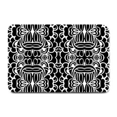 Psychedelic Pattern Flower Black Plate Mats