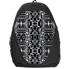 Psychedelic Pattern Flower Black Backpack Bag