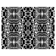 Psychedelic Pattern Flower Black Double Sided Flano Blanket (medium) 