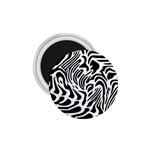 Psychedelic Zebra Black White Line 1.75  Magnets Front