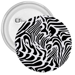 Psychedelic Zebra Black White Line 3  Buttons