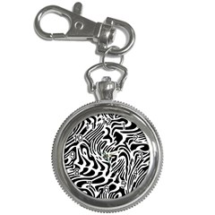 Psychedelic Zebra Black White Line Key Chain Watches