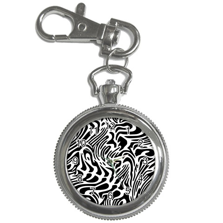 Psychedelic Zebra Black White Line Key Chain Watches