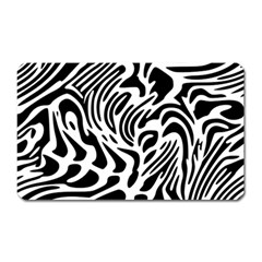 Psychedelic Zebra Black White Line Magnet (rectangular) by Mariart