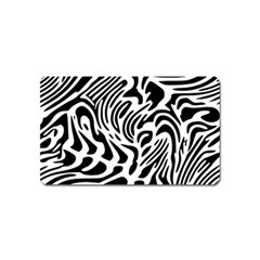 Psychedelic Zebra Black White Line Magnet (name Card)