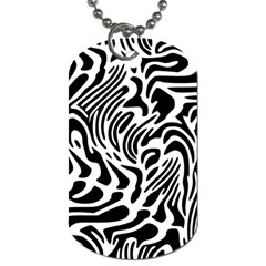 Psychedelic Zebra Black White Line Dog Tag (two Sides)