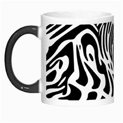 Psychedelic Zebra Black White Line Morph Mugs