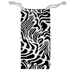 Psychedelic Zebra Black White Line Jewelry Bag by Mariart