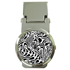 Psychedelic Zebra Black White Line Money Clip Watches