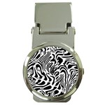 Psychedelic Zebra Black White Line Money Clip Watches Front