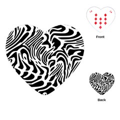 Psychedelic Zebra Black White Line Playing Cards (heart) 