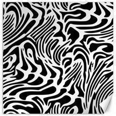 Psychedelic Zebra Black White Line Canvas 16  X 16  