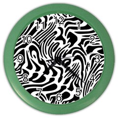 Psychedelic Zebra Black White Line Color Wall Clocks by Mariart