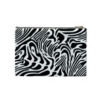 Psychedelic Zebra Black White Line Cosmetic Bag (Medium)  Back