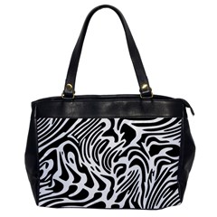 Psychedelic Zebra Black White Line Office Handbags