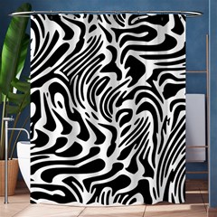 Psychedelic Zebra Black White Line Shower Curtain 60  X 72  (medium) 