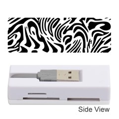 Psychedelic Zebra Black White Line Memory Card Reader (stick)  by Mariart